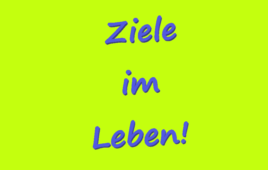 >>>Ziele im Leben richtig setzen und erreichen!